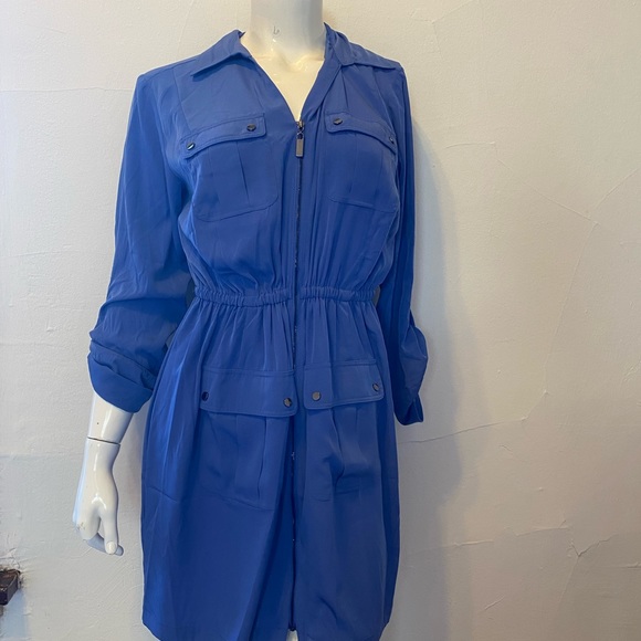 Alfani Zipper Up Blue Dress - Picture 3 of 6